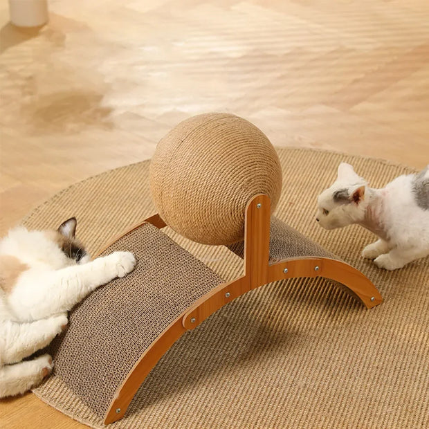 2 In 1 Cat Scratcher Mat and Ball
