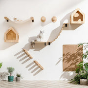 Cat Sisal Scratching Climbing Wall Mounted Shelves