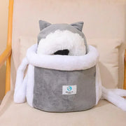 Pet Carrier Bag Cat Dogs Plush Backpack Outdoor Travel Walking Winter Warm Nest