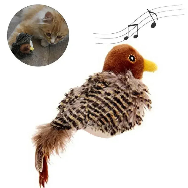 Interactive Cat Chirping Bird Toy