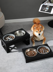 Dog Elevated Bowls Stand Adjustable Height Pet Slow Feeding Dish Bowl For Pet Dog Meal Mat Elevated Bowl Mat