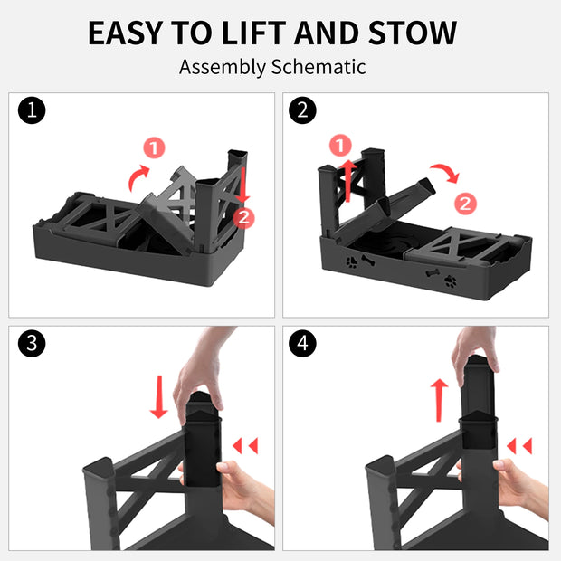 Double Bowl Pet Feeder with 5 Adjustable Heights