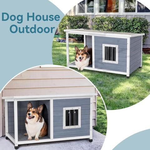 Dog House with Porch and Window