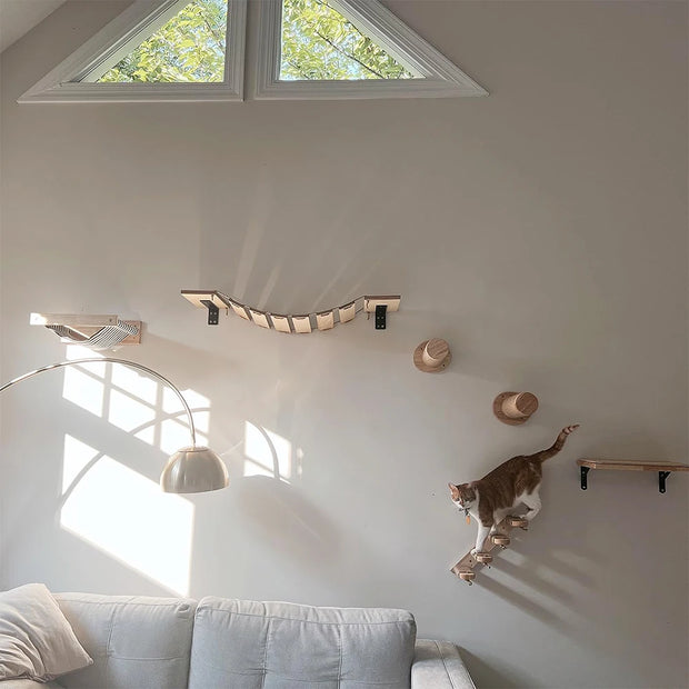 Cat Sisal Scratching Climbing Wall Mounted Shelves