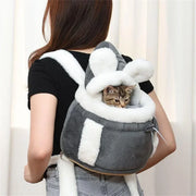 Pet Carrier Bag Cat Dogs Plush Backpack Outdoor Travel Walking Winter Warm Nest