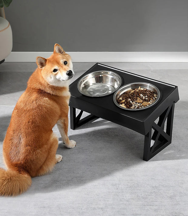 Dog Elevated Bowls Stand Adjustable Height Pet Slow Feeding Dish Bowl For Pet Dog Meal Mat Elevated Bowl Mat