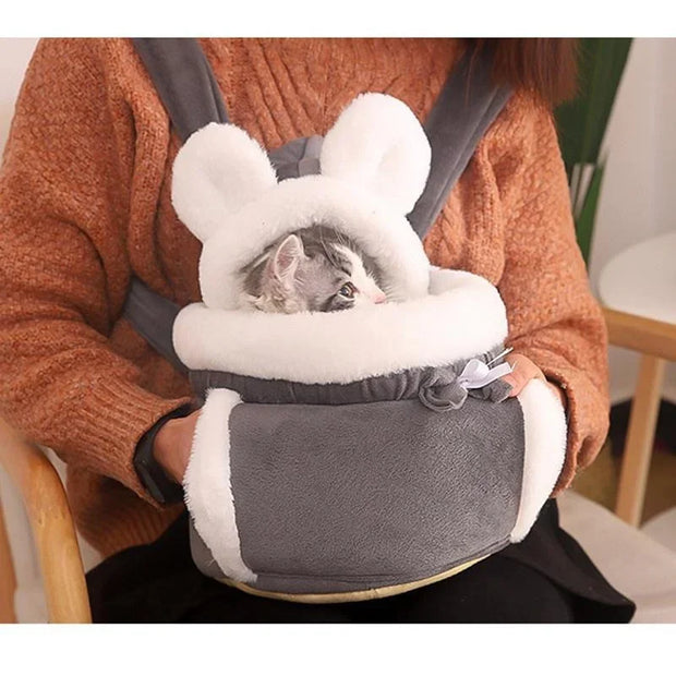 Pet Carrier Bag Cat Dogs Plush Backpack Outdoor Travel Walking Winter Warm Nest