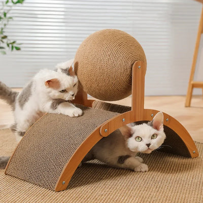 2 In 1 Cat Scratcher Mat and Ball