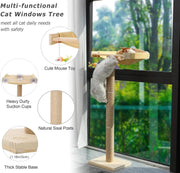 Cat Tower Window Hammock with Scratching Post(s)