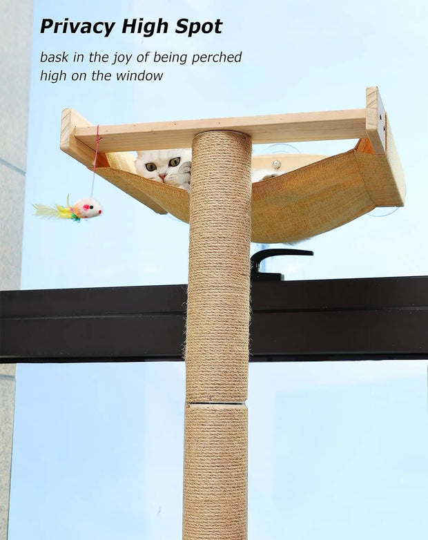 Cat Tower Window Hammock with Scratching Post(s)