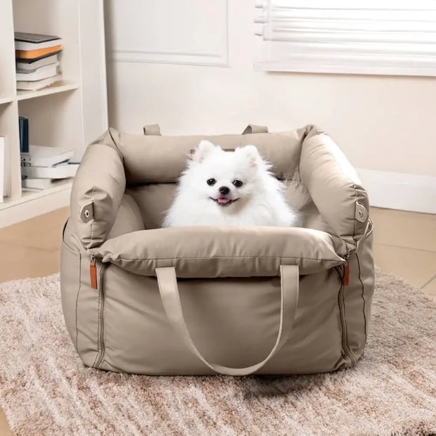 Pawsitively Safe: Plush Car Bed for Dogs