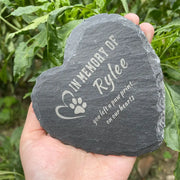 Engraved Heart-Shaped Pet Memorial Stone