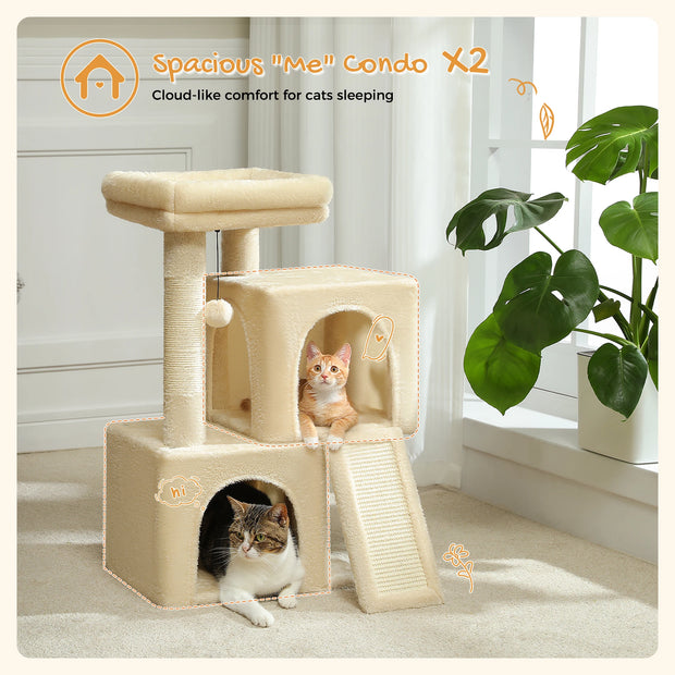 Cat Tree with Scratching Posts, Perch and Cubbies