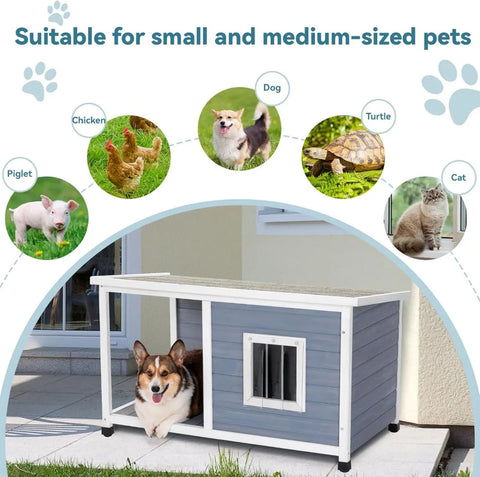 Dog House with Porch and Window