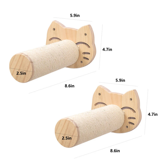 Cat Sisal Scratching Climbing Wall Mounted Shelves