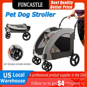 4 Wheels Easy Folding Dog Stroller