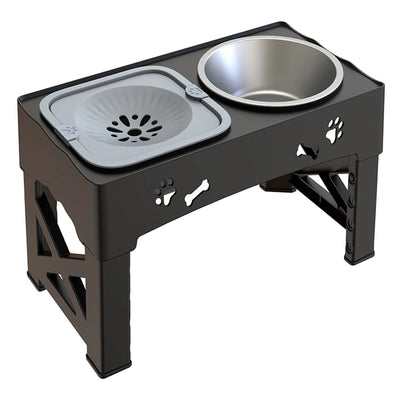 Double Bowl Pet Feeder with 5 Adjustable Heights