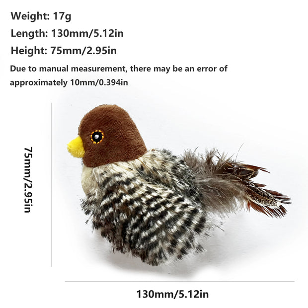 Interactive Cat Chirping Bird Toy