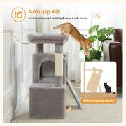 Cat Tree with Scratching Posts, Perch and Cubbies